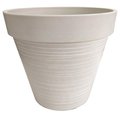 Gardener Select 14 in. Carved Finish Look White Wide Rim Planter GSACVBM35WHT